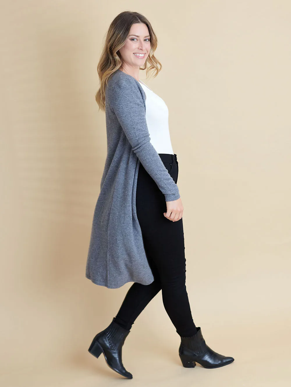 100% Mongolian Cashmere Long Cardigan