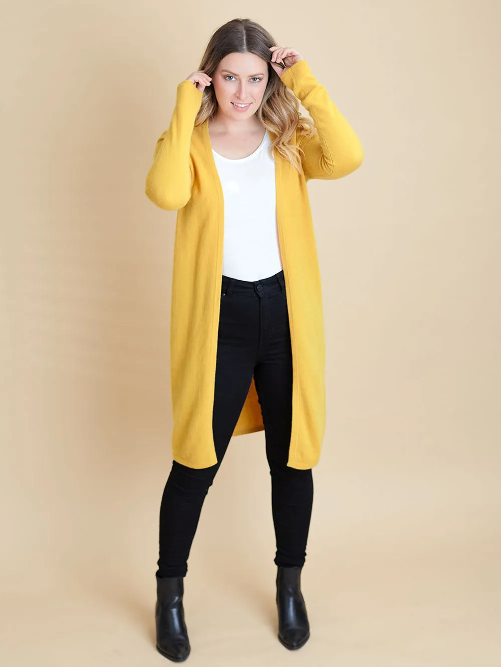 100% Mongolian Cashmere Long Cardigan