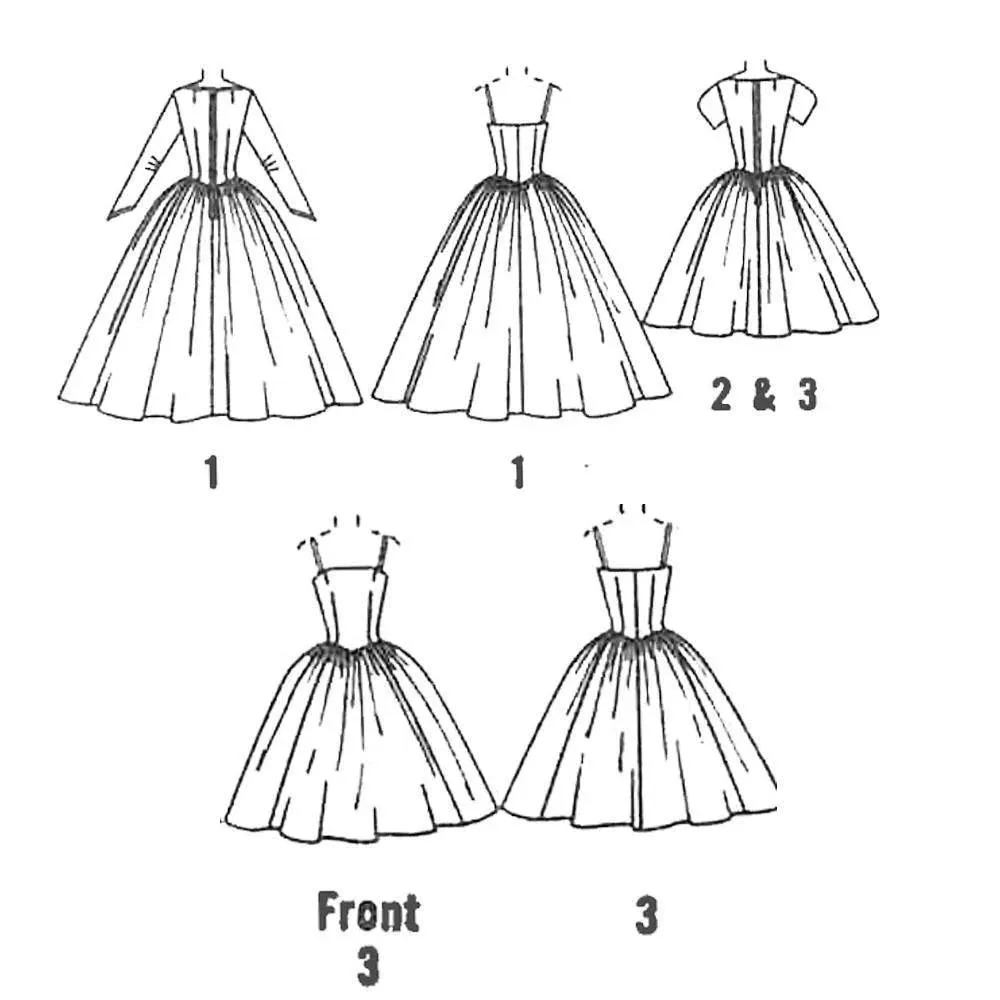 1950s Pattern, Grace Kelly Style, Bridal Gown, Wedding Dress, Bridesmaid & Slip - Bust 36" (91.4cm)