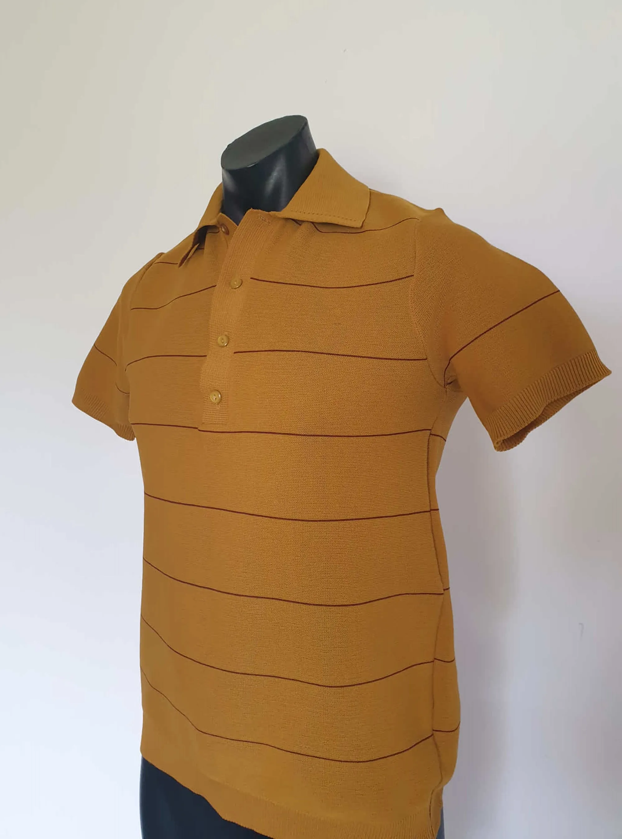 1970s Tan Bowling Shirt by Rover - M