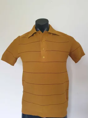 1970s Tan Bowling Shirt by Rover - M