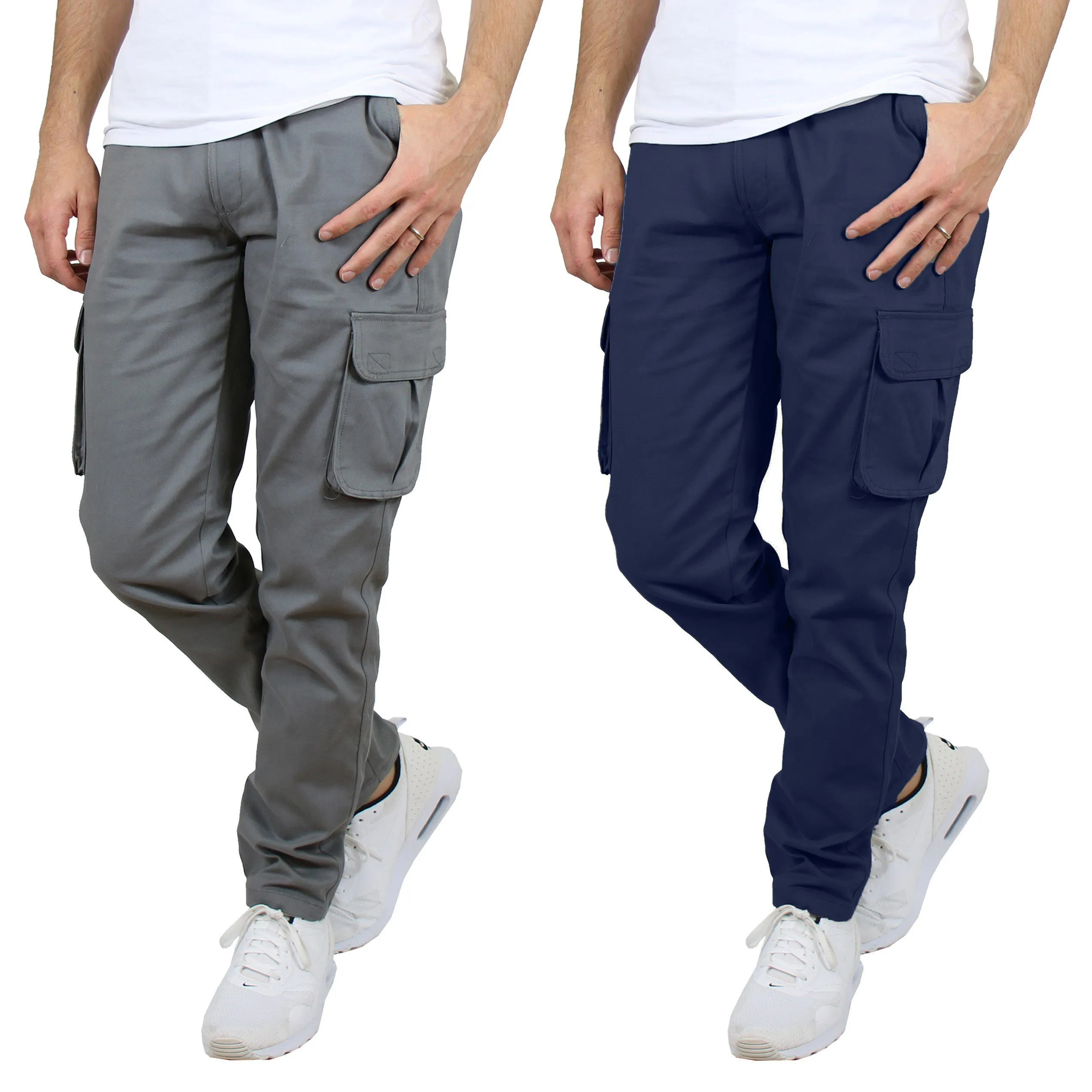 2-Pack: Men's Cotton Flex Stretch Cargo Pants