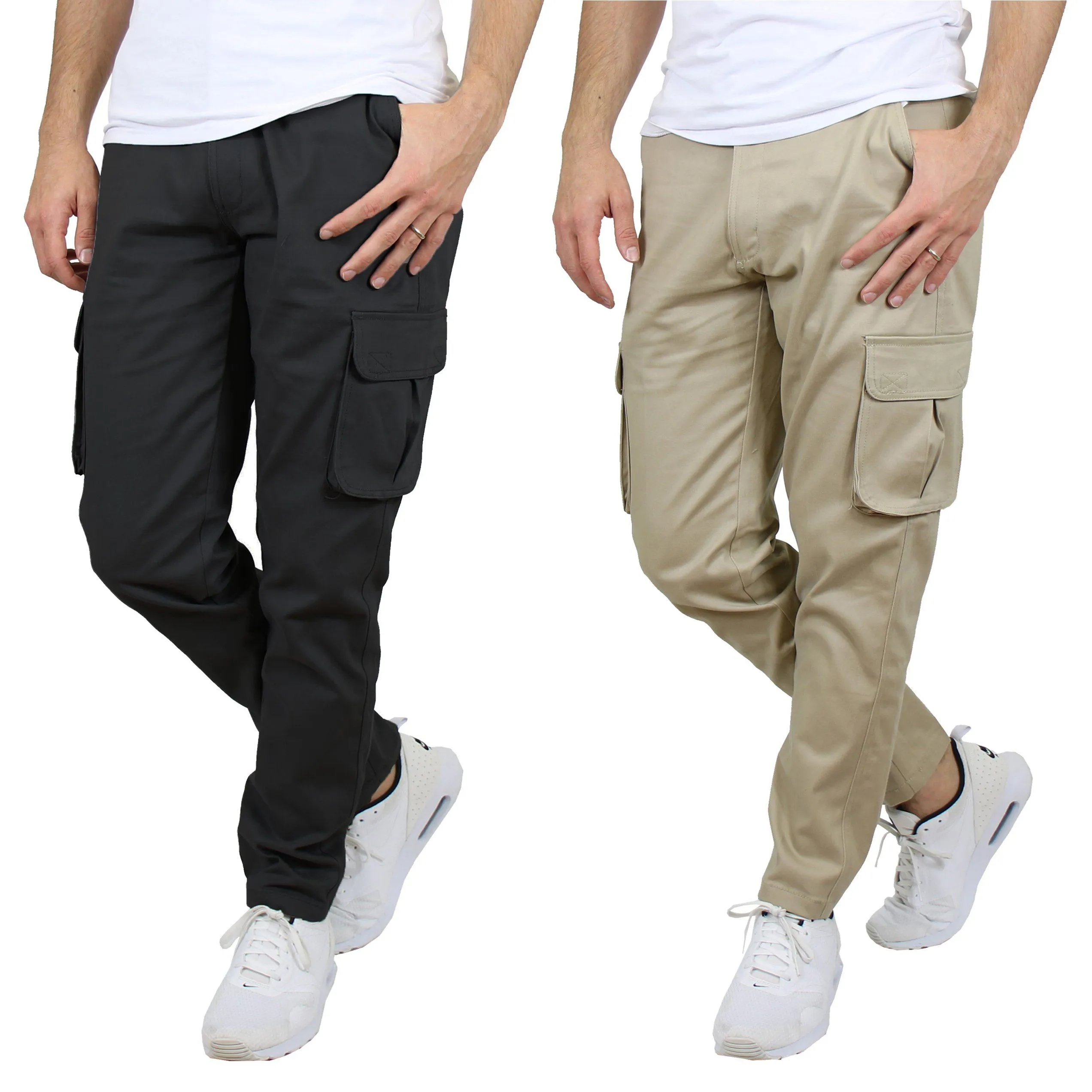 2-Pack: Men's Cotton Flex Stretch Cargo Pants