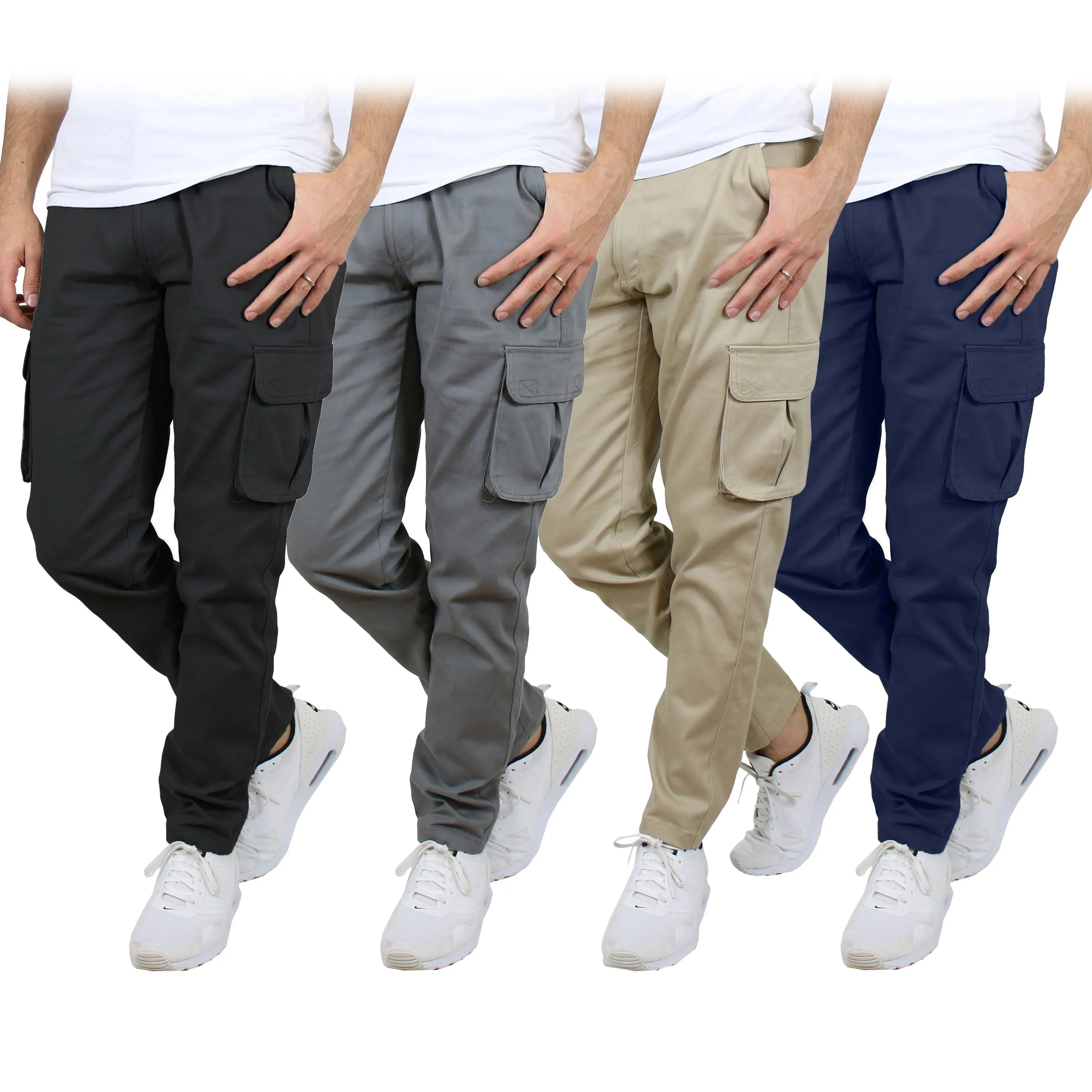 2-Pack: Men's Cotton Flex Stretch Cargo Pants