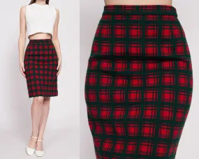 60s I. Magnin Plaid Pencil Skirt - Extra Small