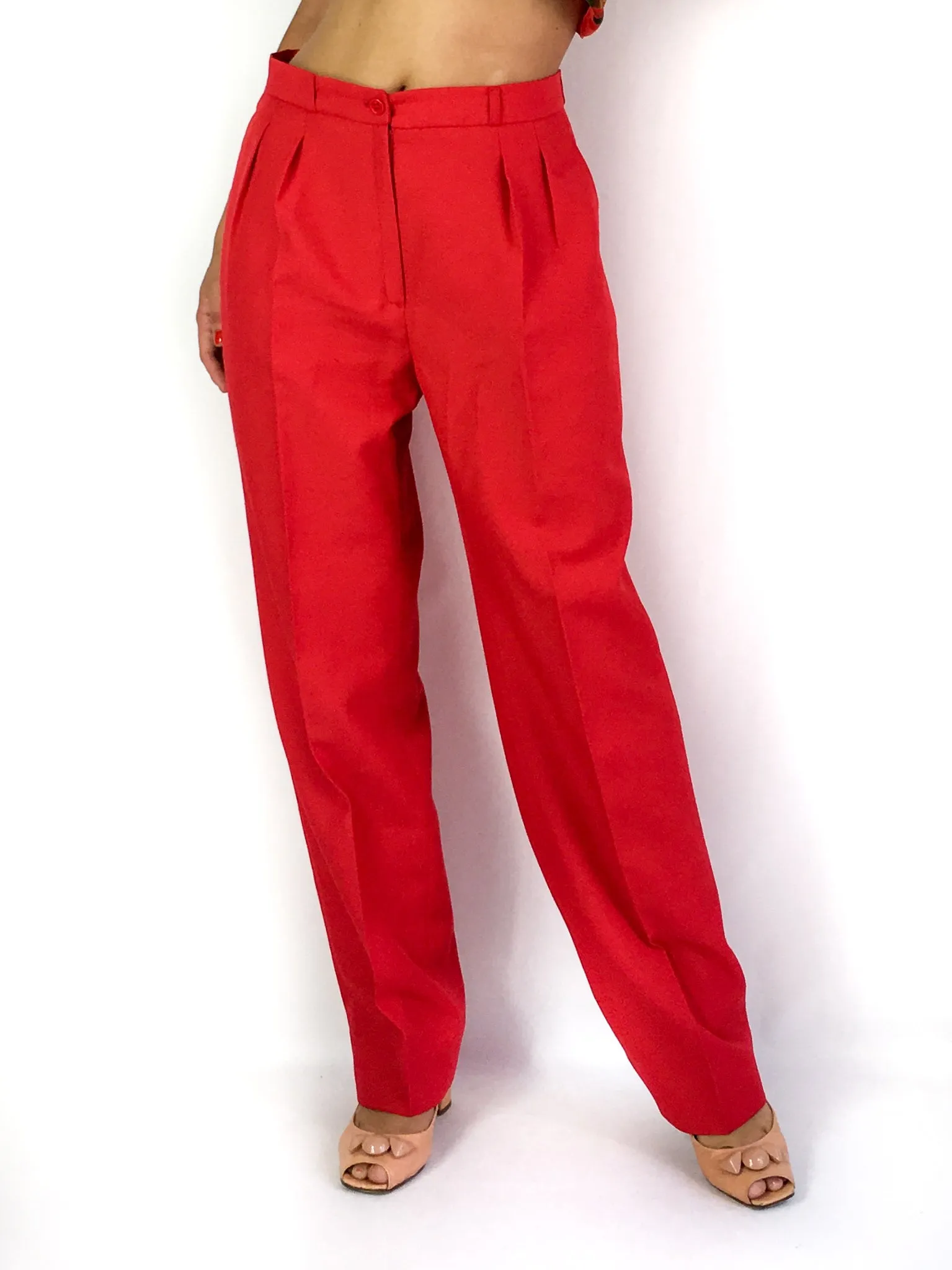 80s vintage pleated trousers, high waist