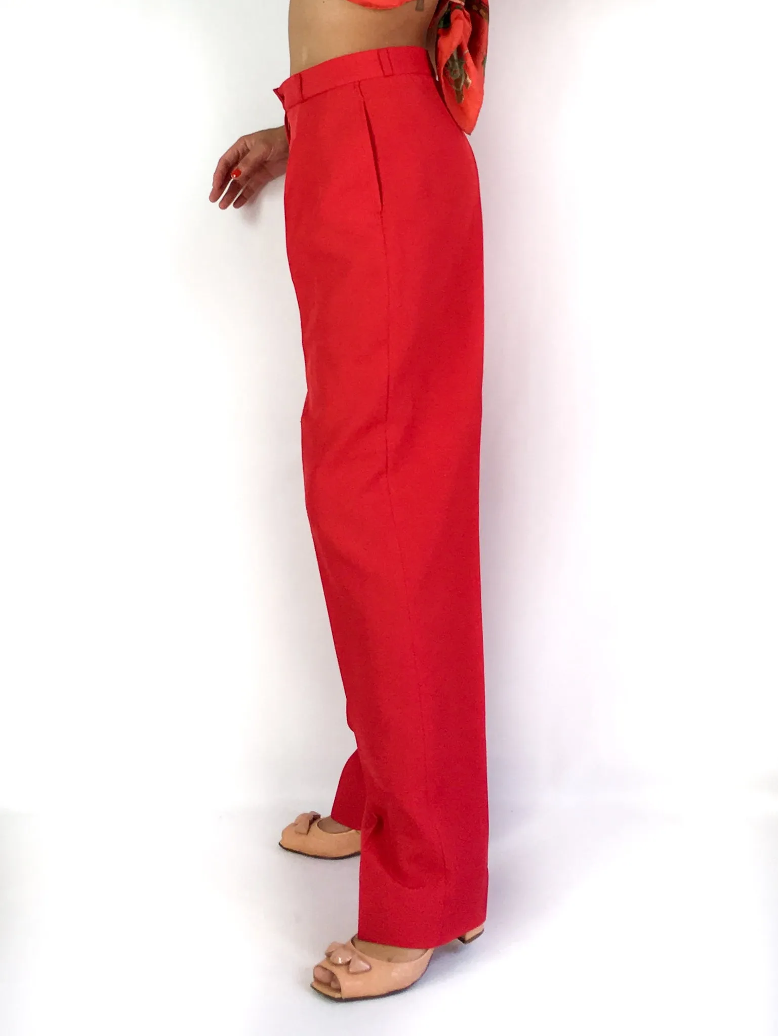 80s vintage pleated trousers, high waist