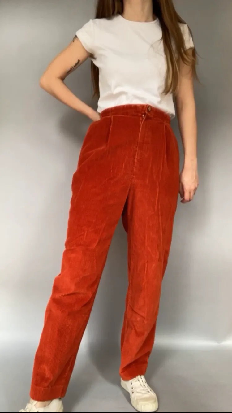 90s Rust Corduroy Pants - 30