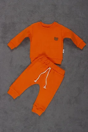 Adabebek Orange Corduroy Baby Set