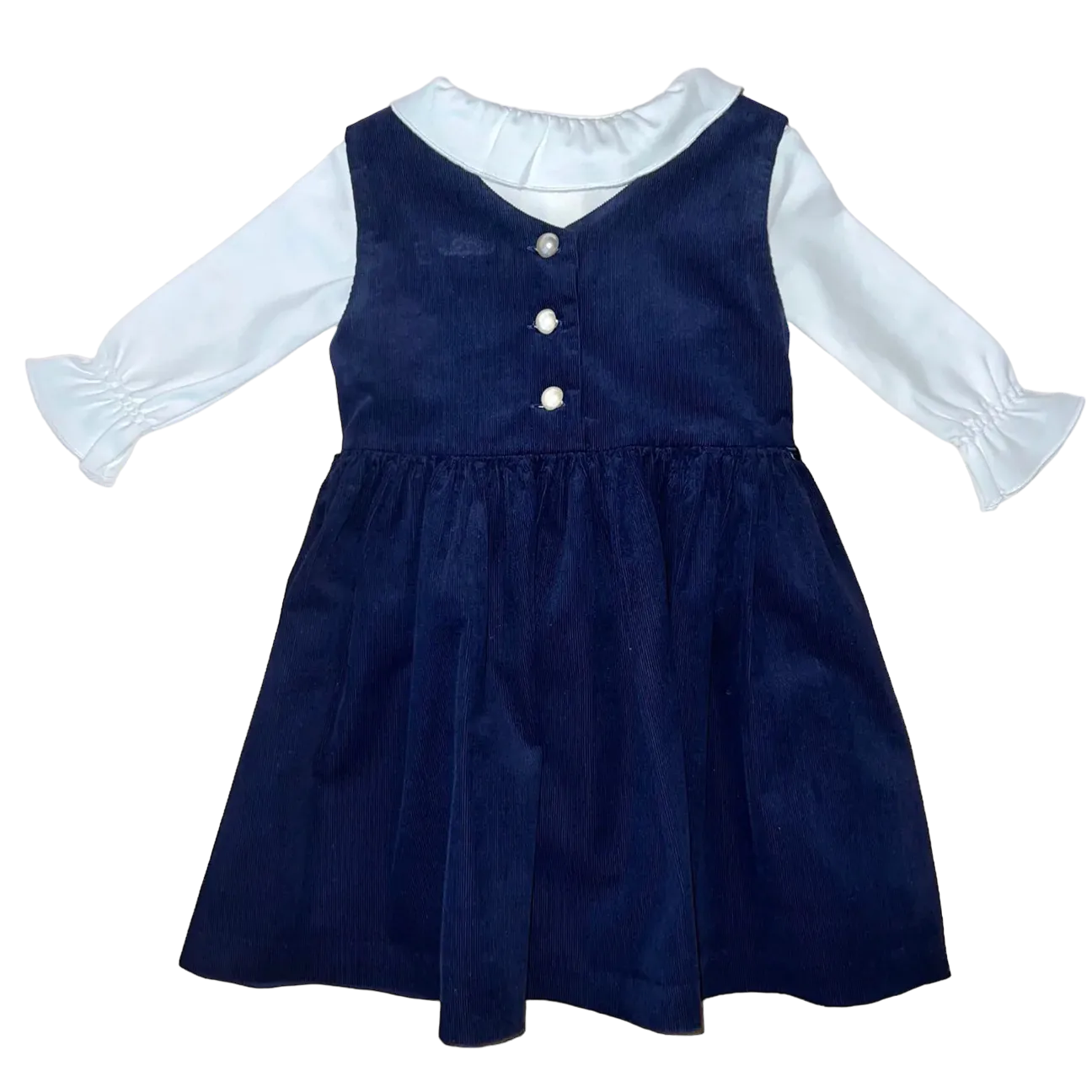 Anna Twirl Dress- Bulls Bay Blue Corduroy