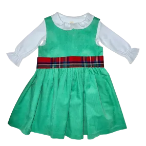 Anna Twirl Dress- Seagrass Green Corduroy