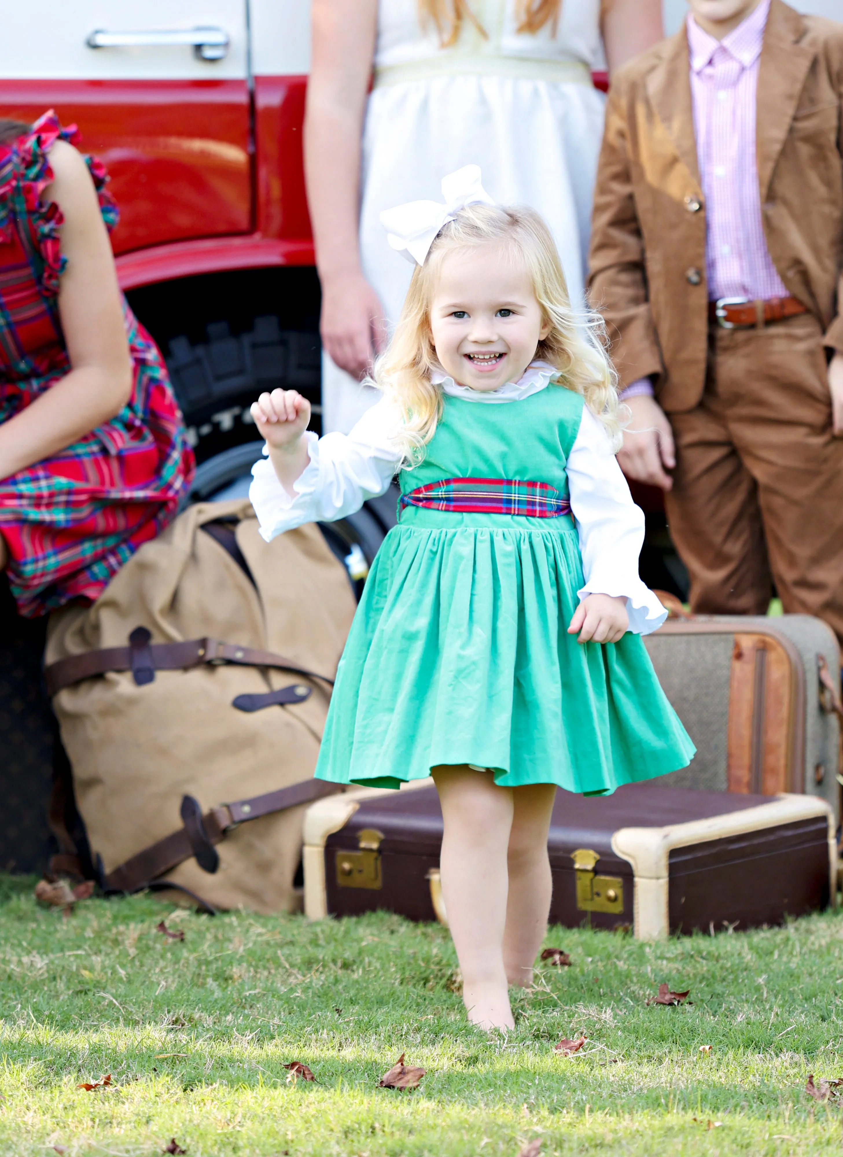 Anna Twirl Dress- Seagrass Green Corduroy