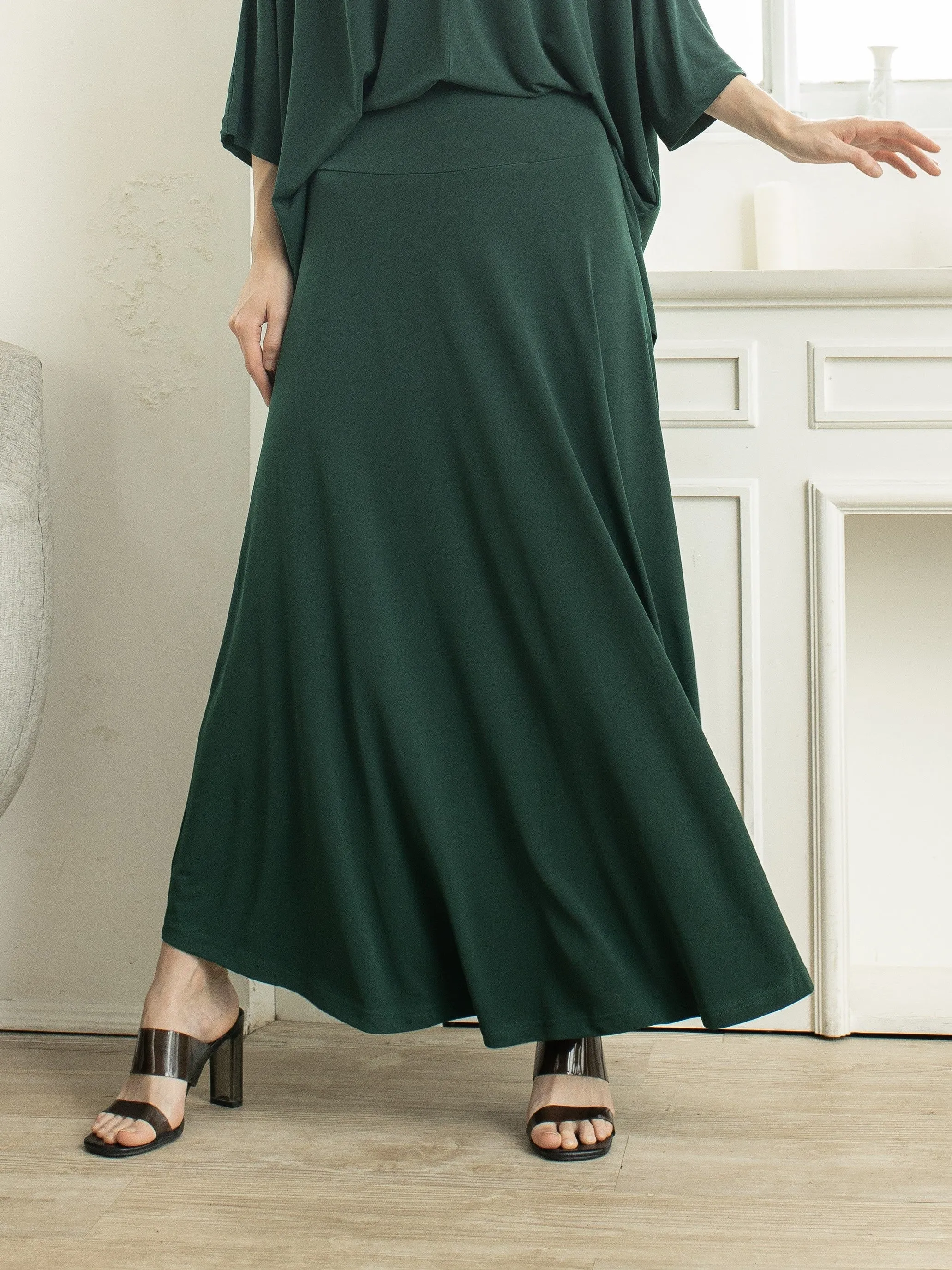 Anza A-Line Skirt - Dark Green