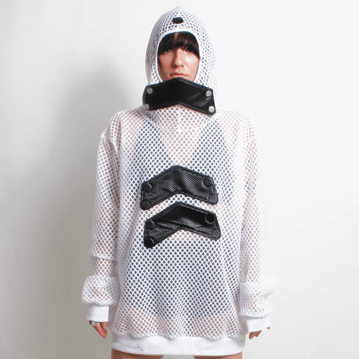 ASTROMESH BALACLAVA HOODIE UNISEX WHITE / BLACK