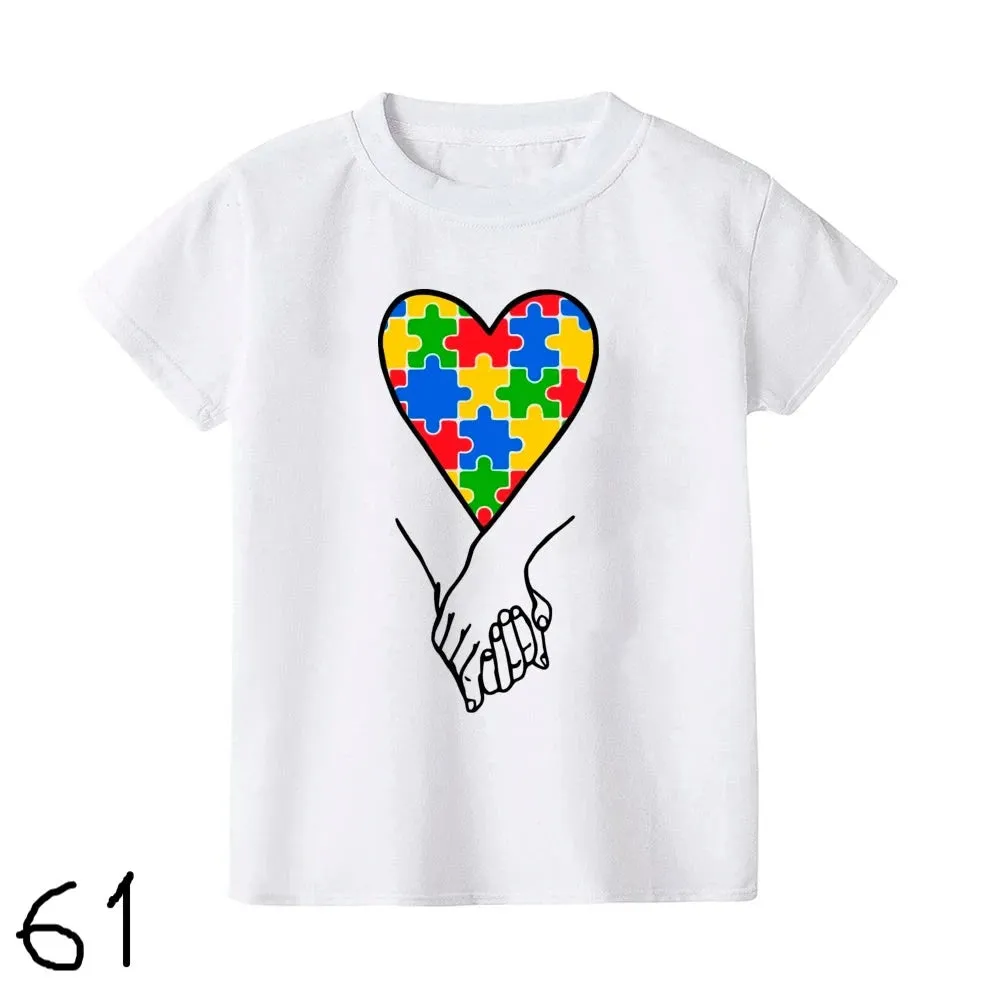 Autism Awareness Day Kids Tshirt You'll Never Walk Alone