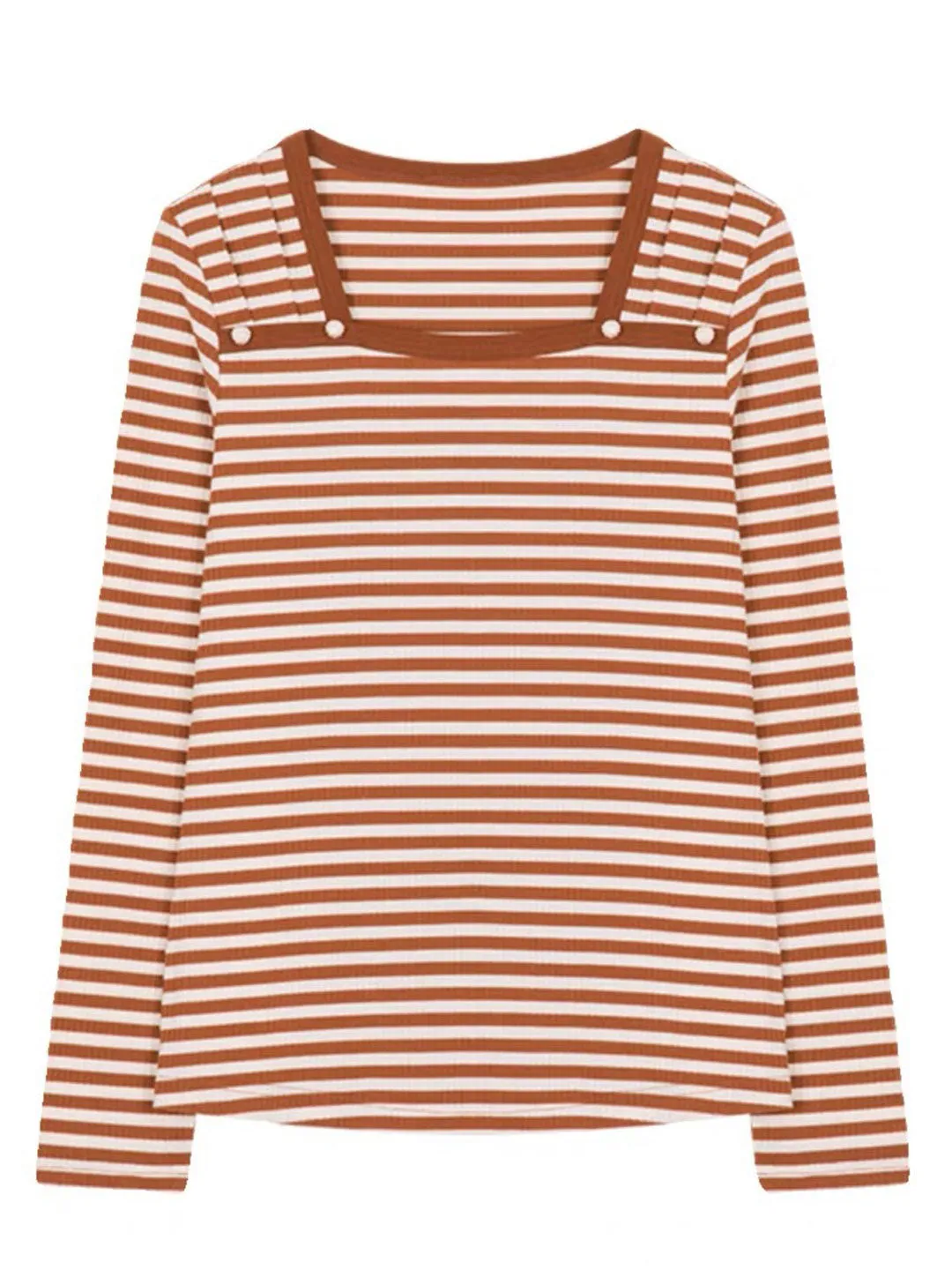 Ava Casual Square Neck Striped Top