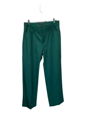 Banana Republic Size 8 Forest Green Wool High Waist Straight Leg Trouser Pants