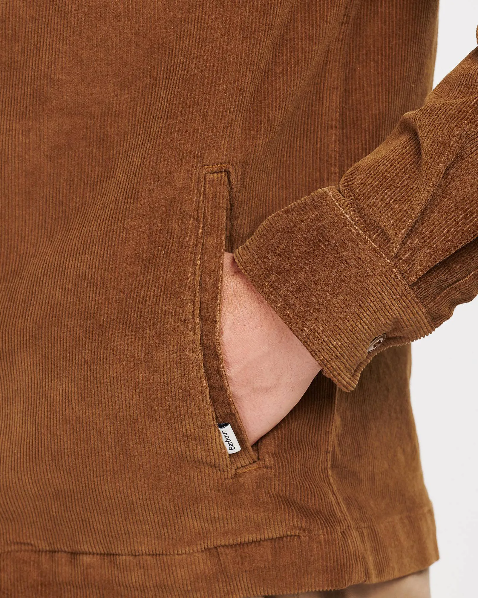 Barbour Stretch Corduroy Over Shirt In Sandstone