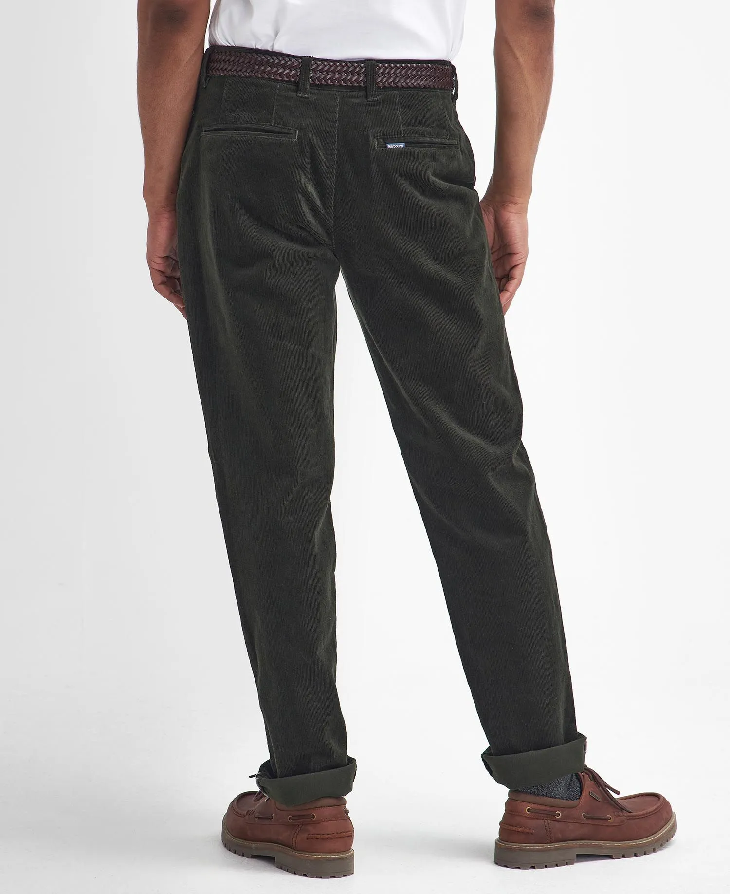 Barbour Stretch Corduroy Tailored Trousers In Forest