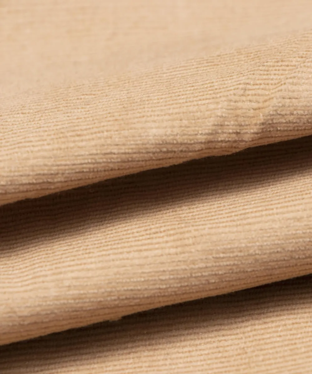 Beige Colour Plain Corduroy Fabric