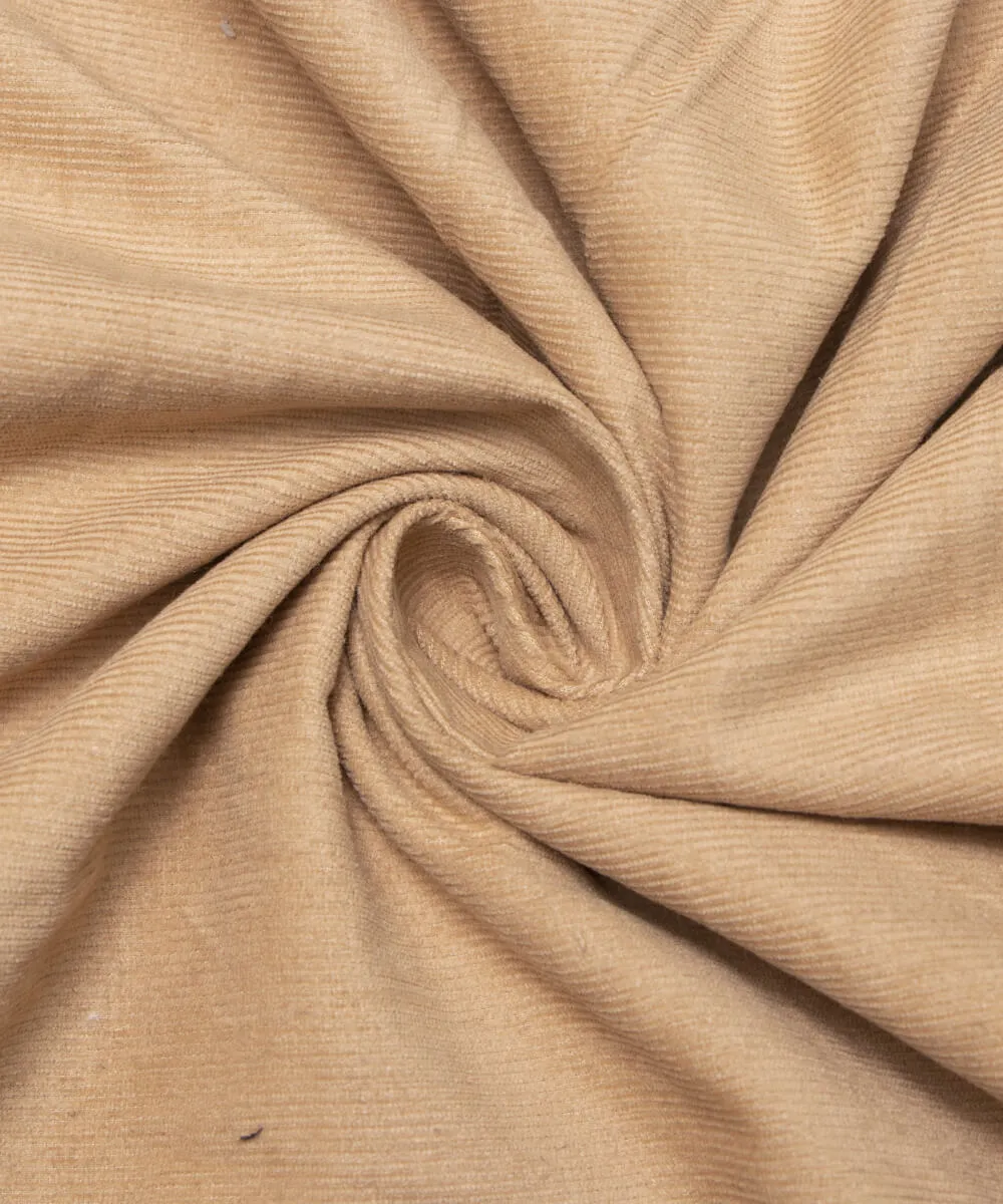 Beige Colour Plain Corduroy Fabric