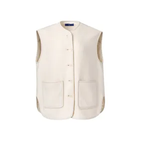 Beige Fleece Gilet Vest