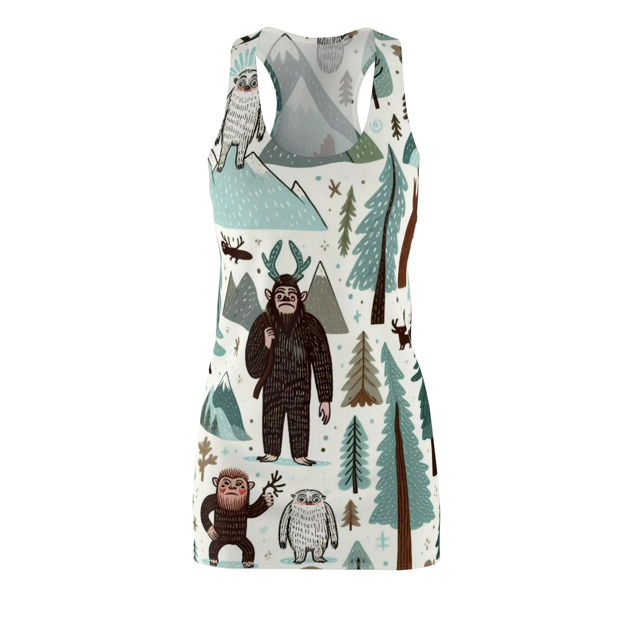 Bigfoot and Yeti - Cut & Sew Racerback Dress (AOP)