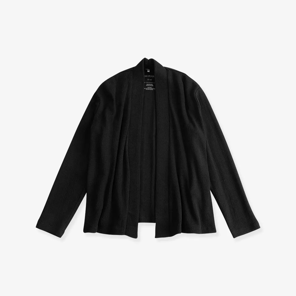 Black Pointelle Fly Away Cardigan