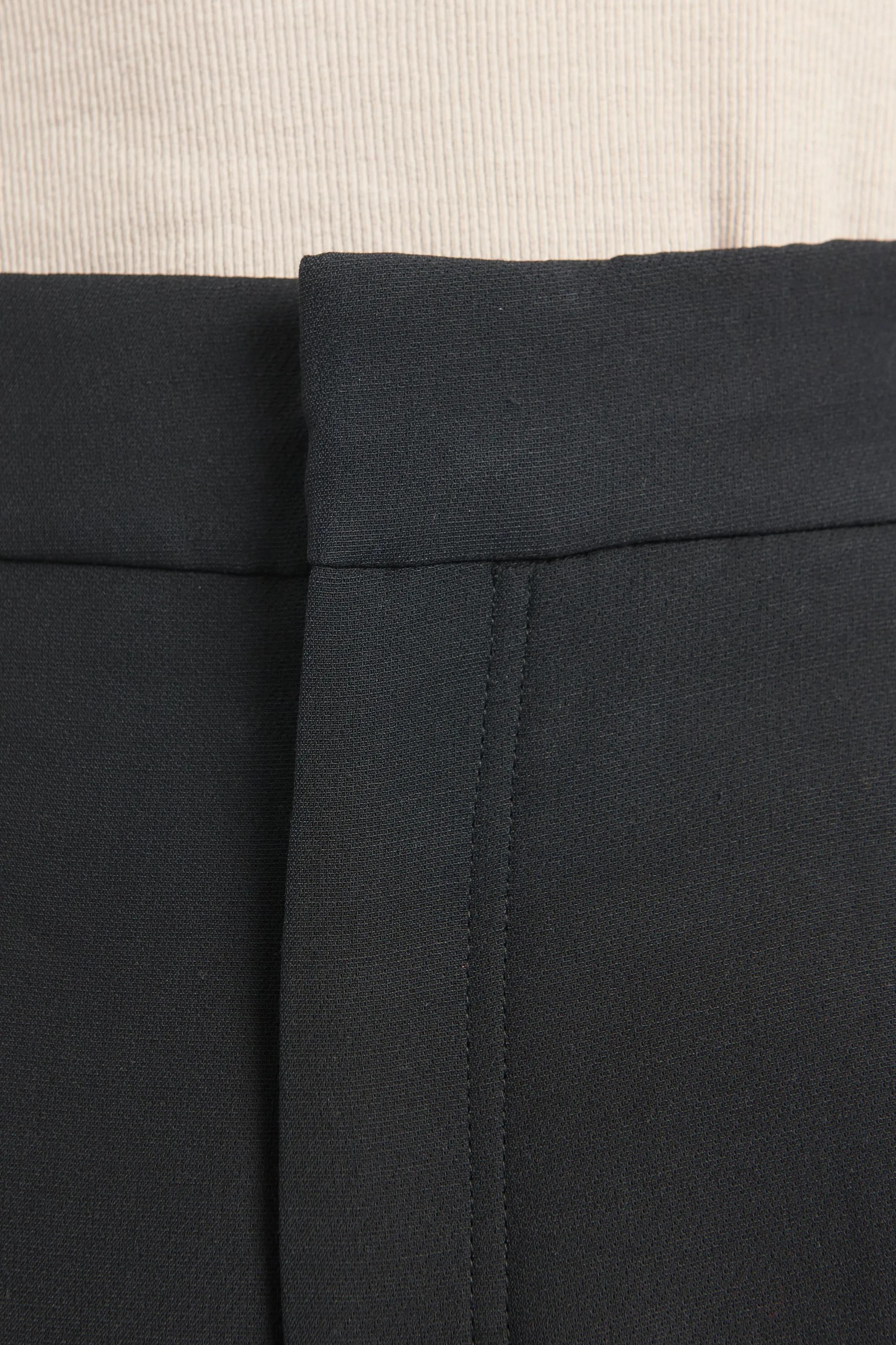 Black Wool Preowned Palazzo Trousers