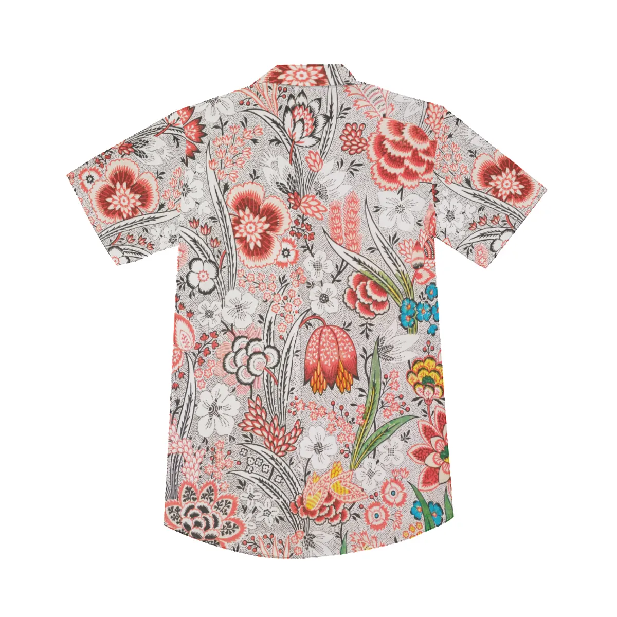 Blood Orange Floral V-neck Short Sleeve Shirt