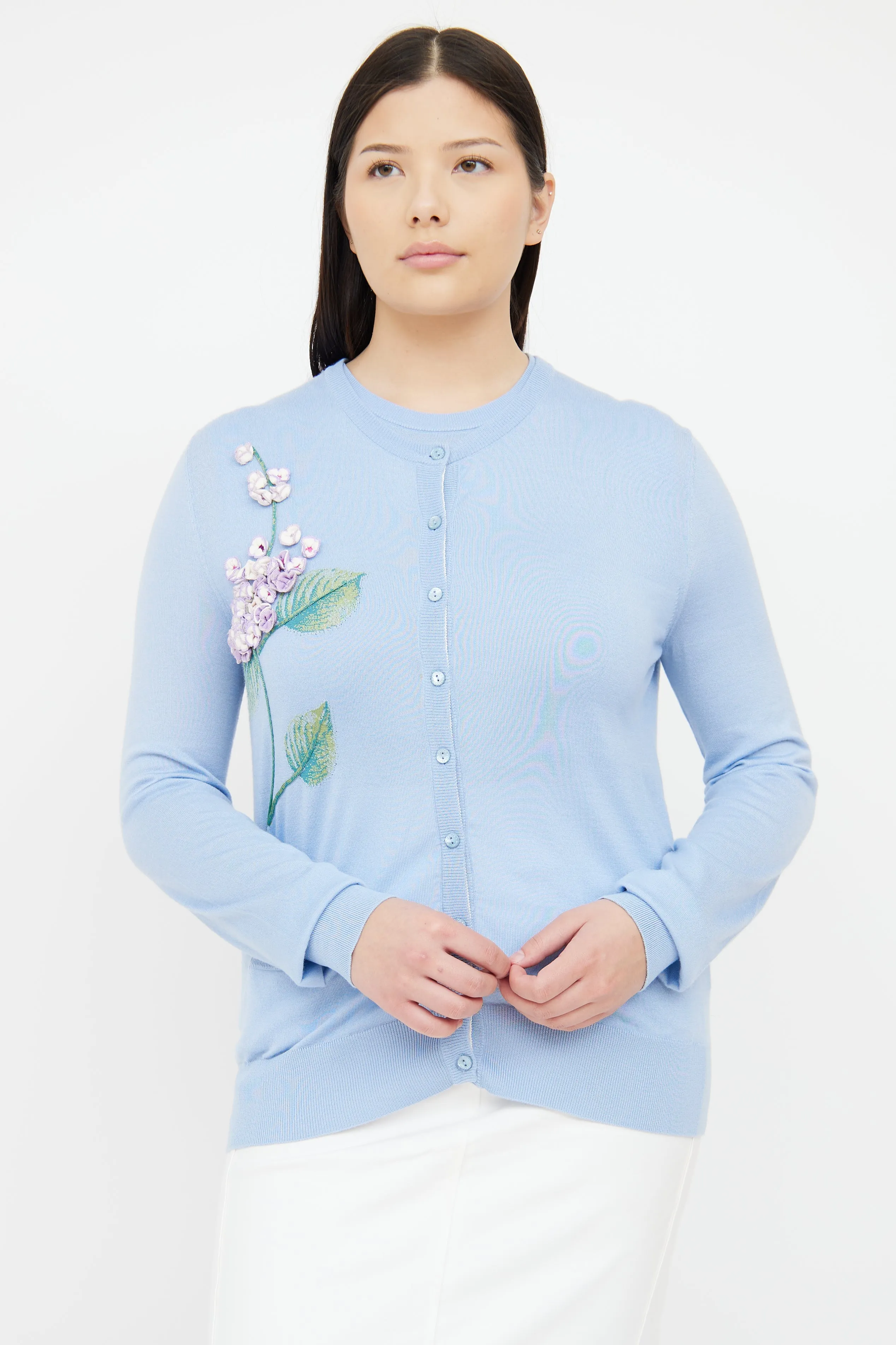 Blue Embroidered 2 Piece Top