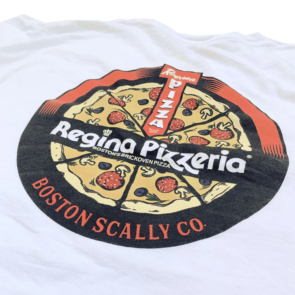 Boston Scally The Regina Pizzeria Long Sleeve Pocket Tee T-Shirt - White