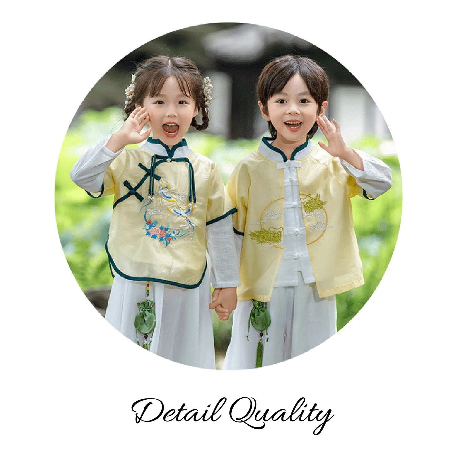 Boy's Imperial Yellow & Azure Hanfu Set