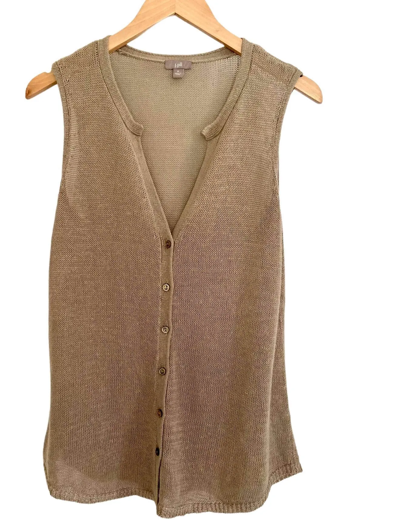 Bright Spring flax Sleeveless Linen Cardigan