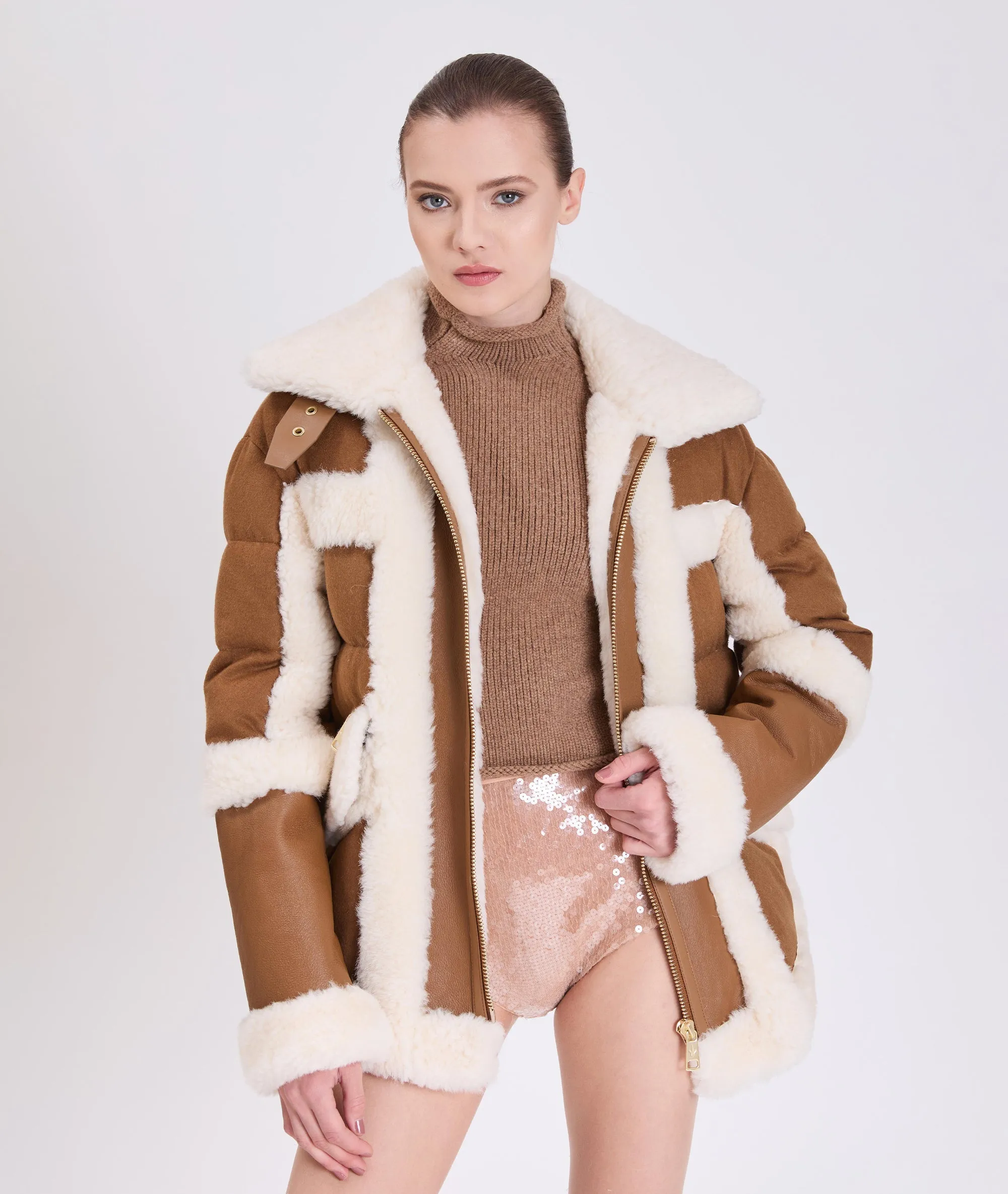 CALISTA CASHMERE | CASHMERE SHEARLING JACKET