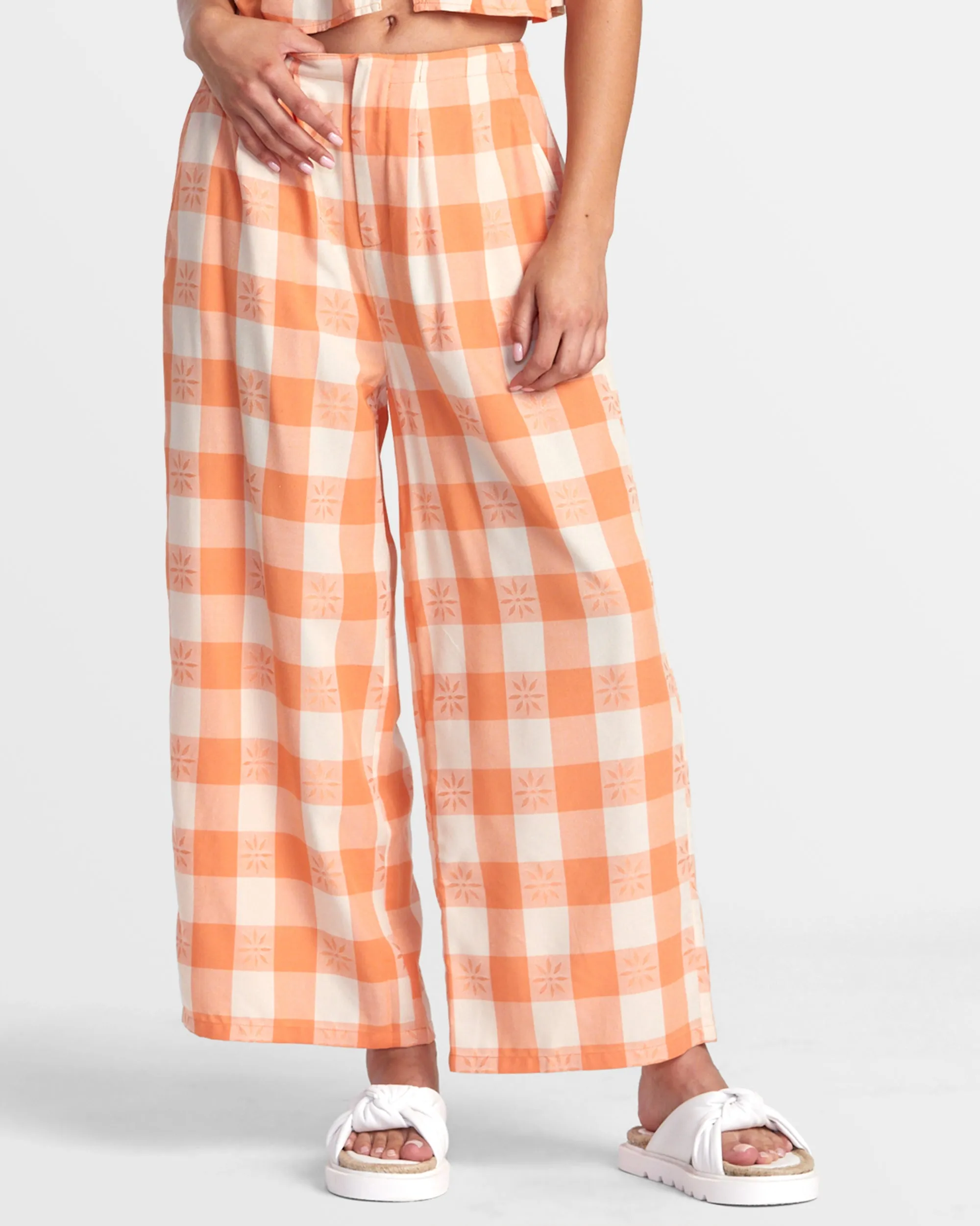 Callum Printed Wide Leg Pants - Copper Tan