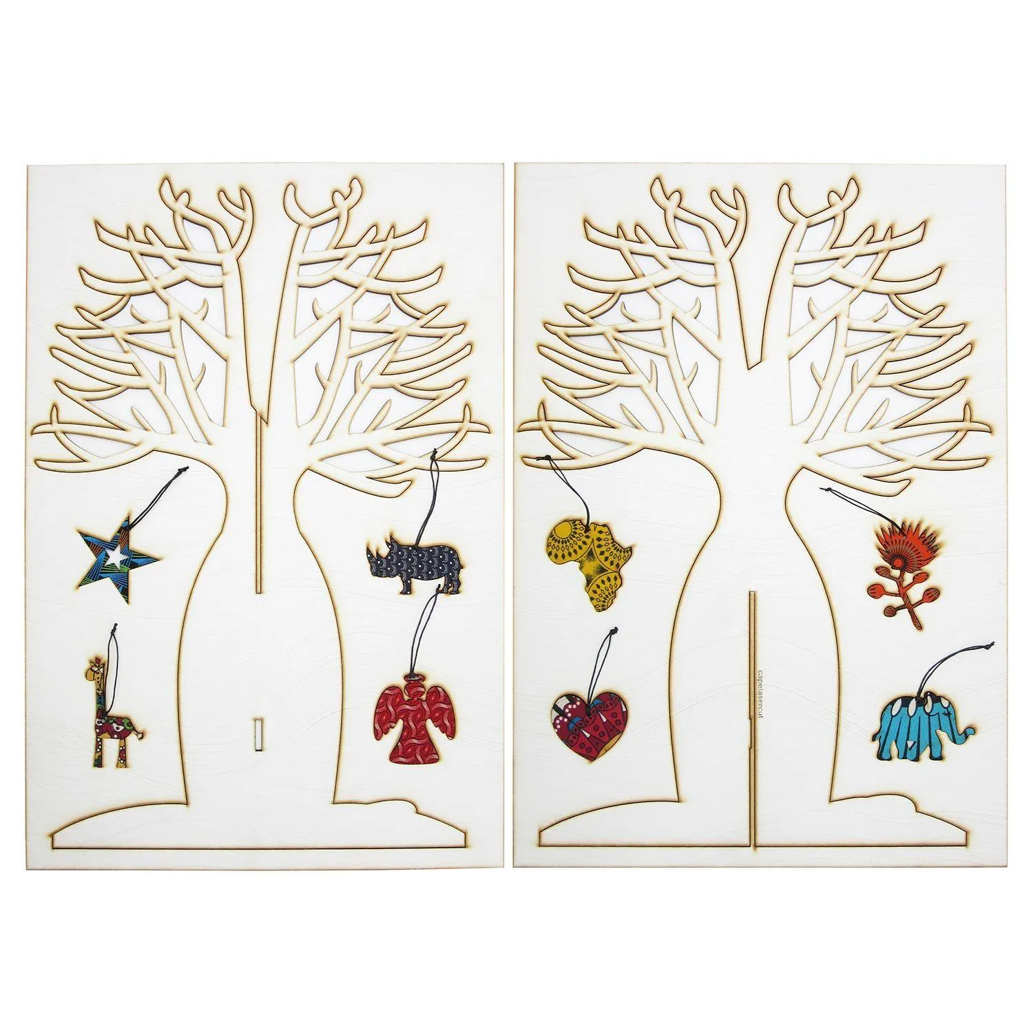 Cape Lasercut Cream Baobab Tree & Decorations