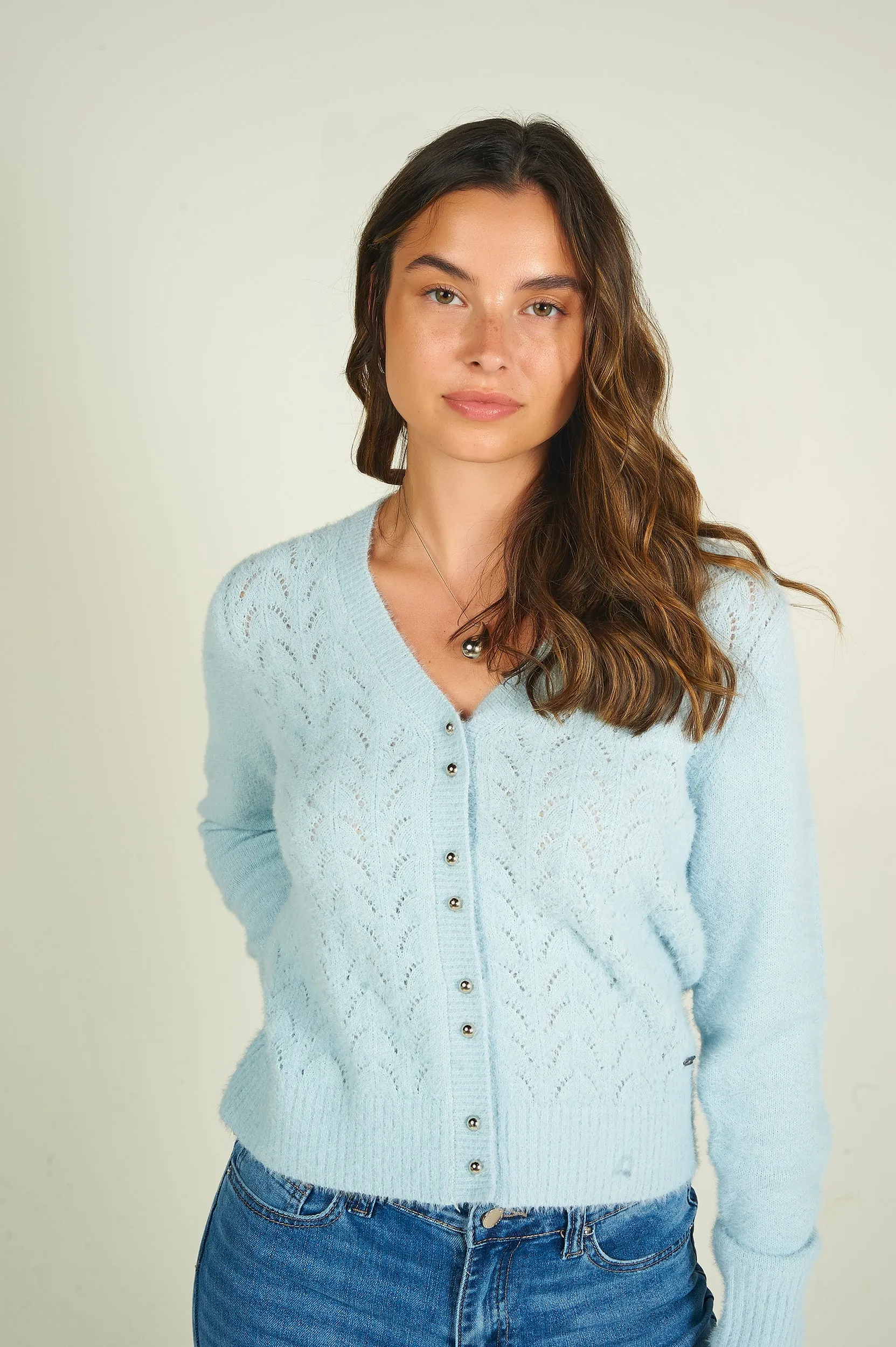 Cardigan court en tricot - NAO - (E-A2)