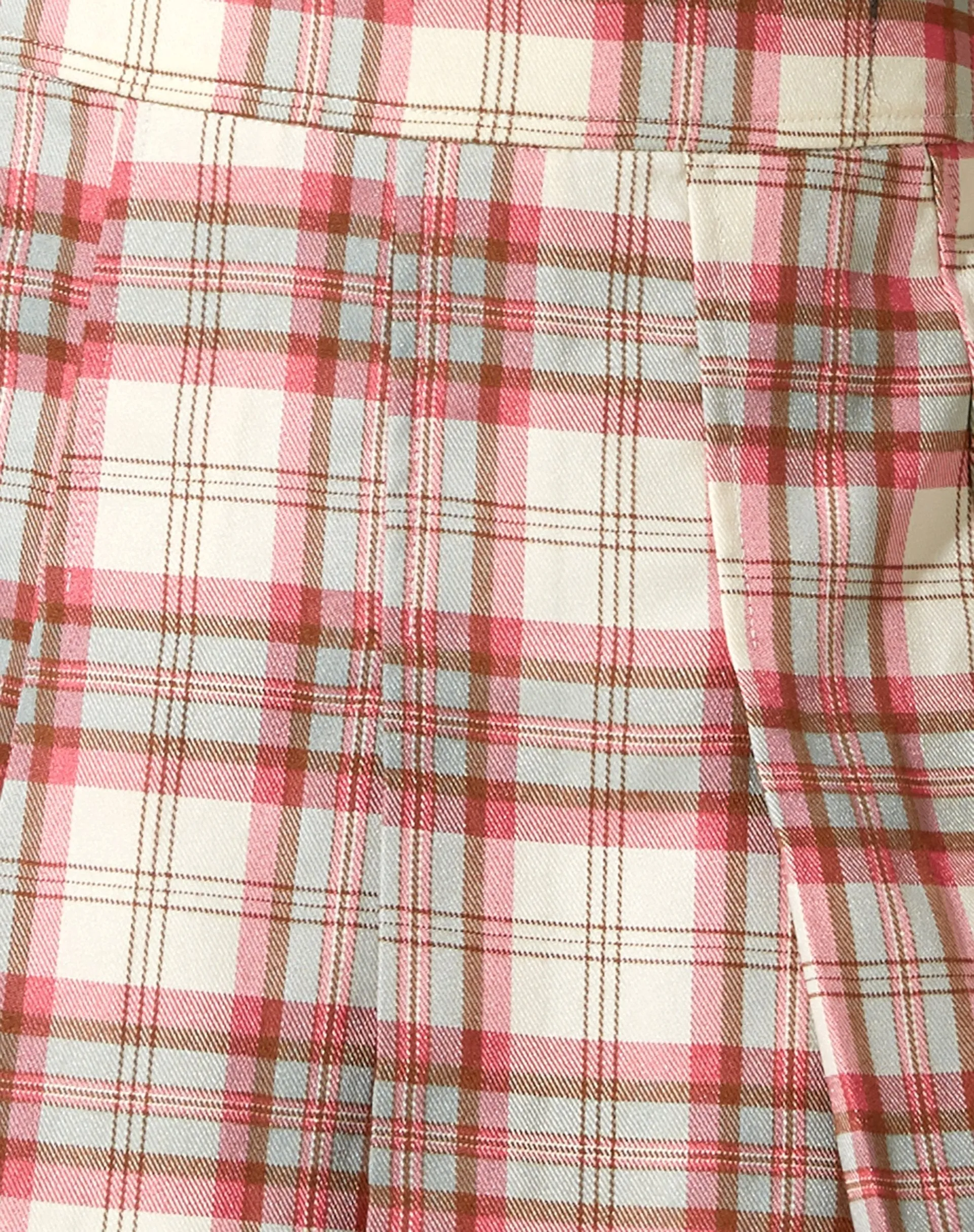 Carga Mini Skirt in Check Ecru and Pink