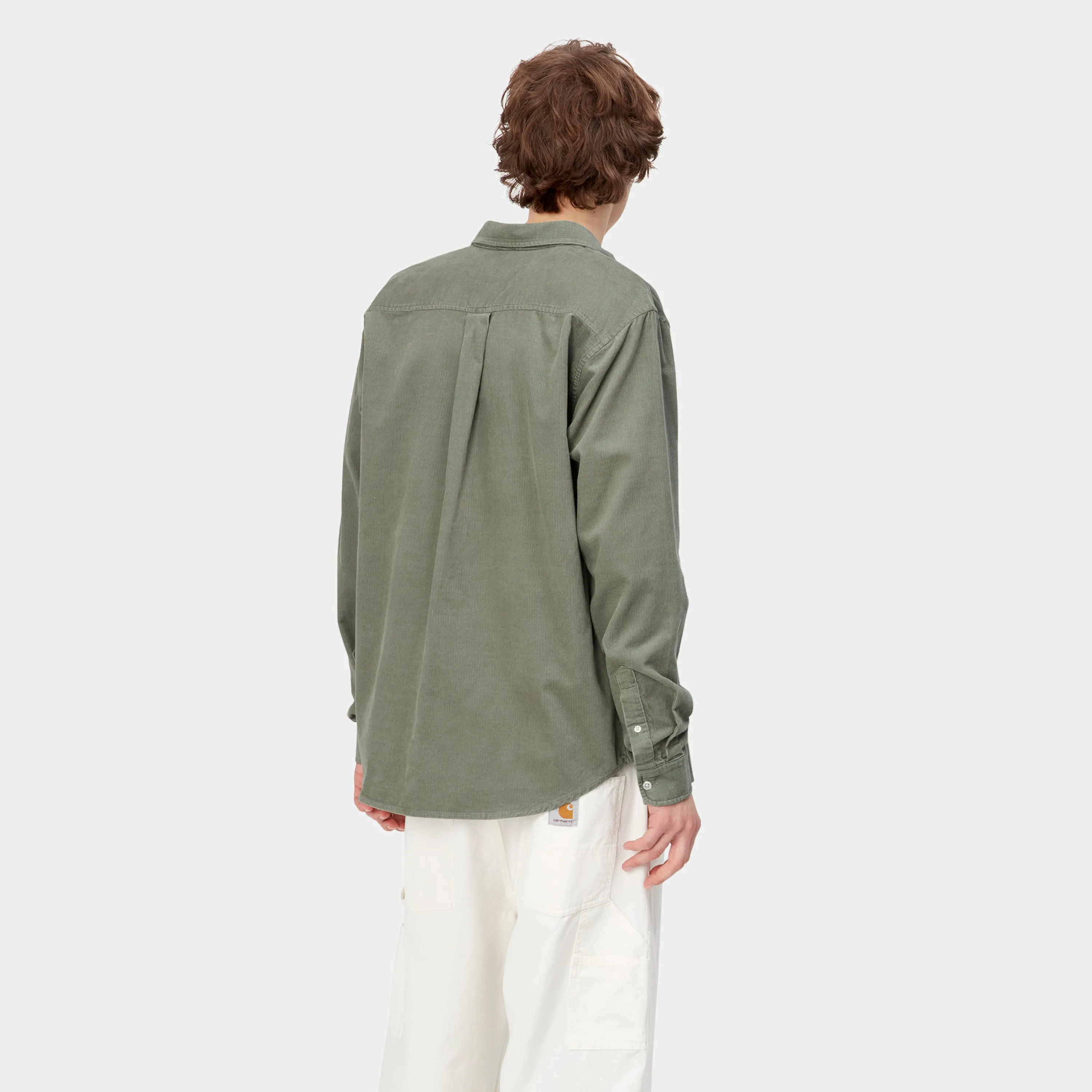 Carhartt L/S Madison Fine Cord Shirt - Yucca / White