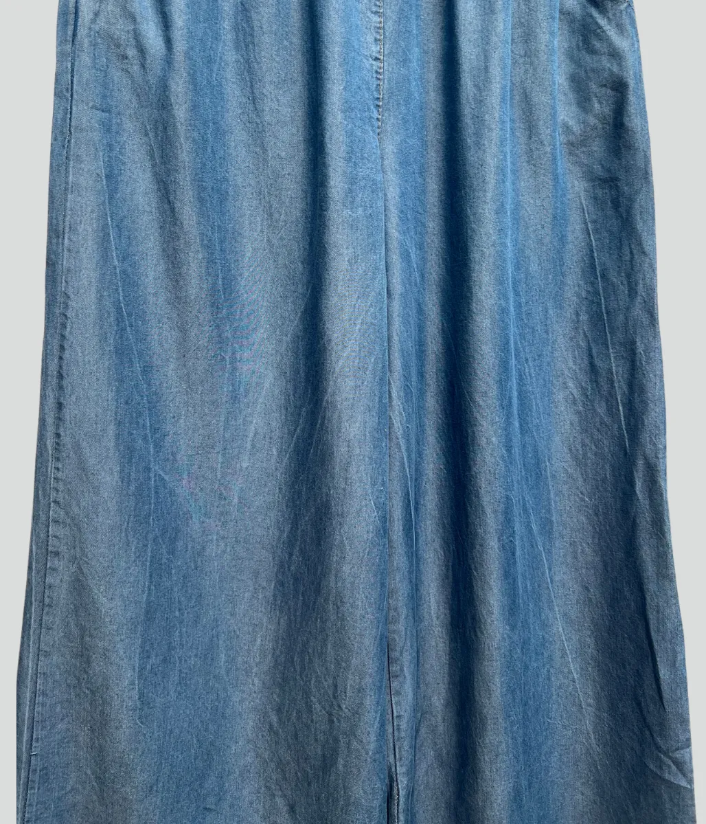 Chambray Wide Leg Trousers