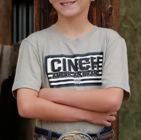 Cinch Boy's American Brand T-Shirt in Khaki