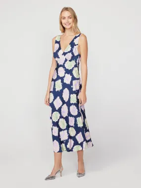 Claire Navy Pasture Print Slip Dress