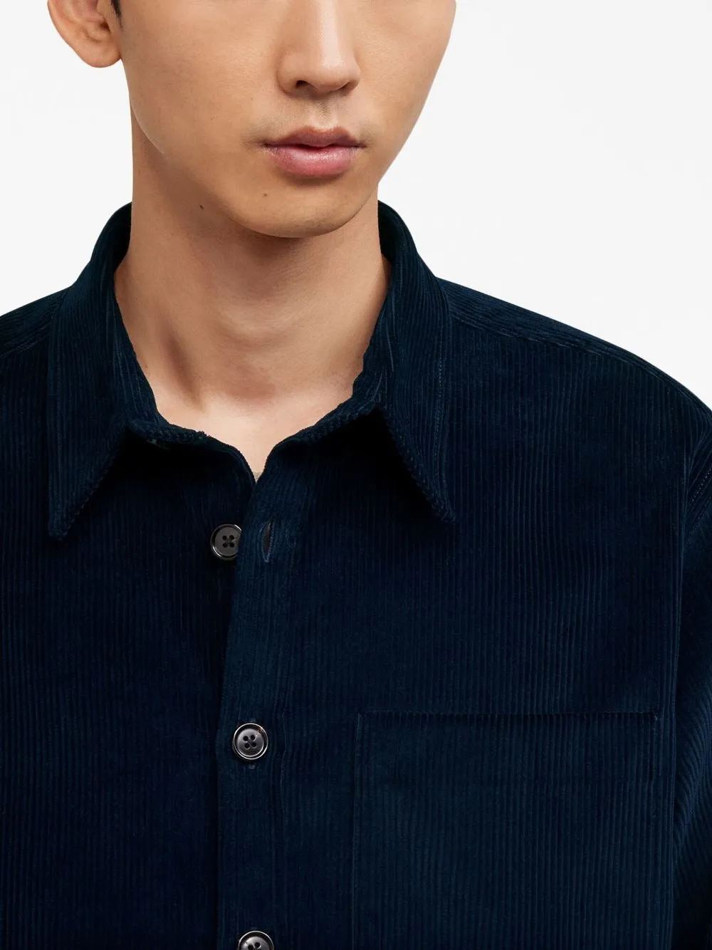 CLASSIC-COLLAR CORDUROY VELVET SHIRT JACKET