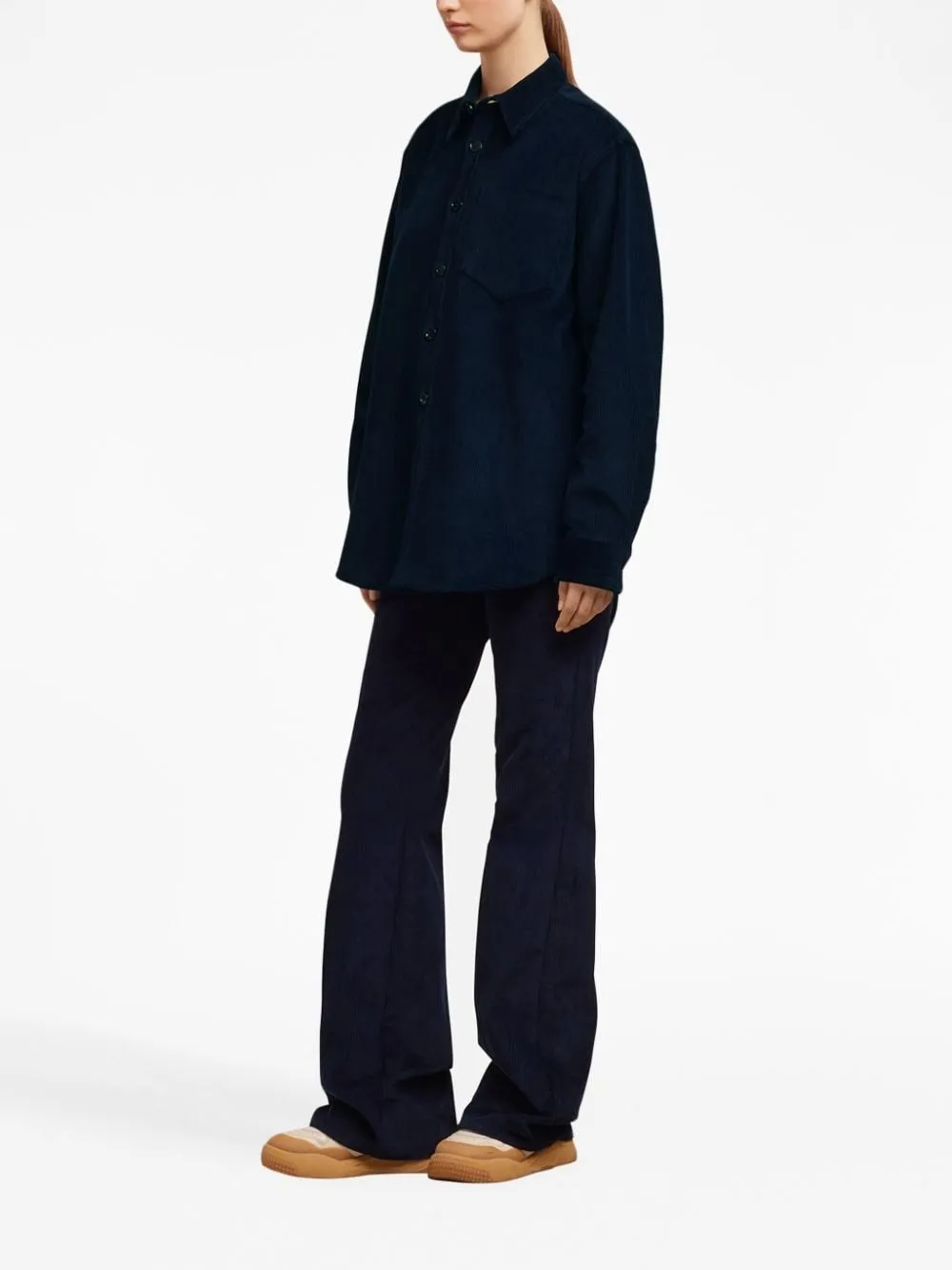 CLASSIC-COLLAR CORDUROY VELVET SHIRT JACKET