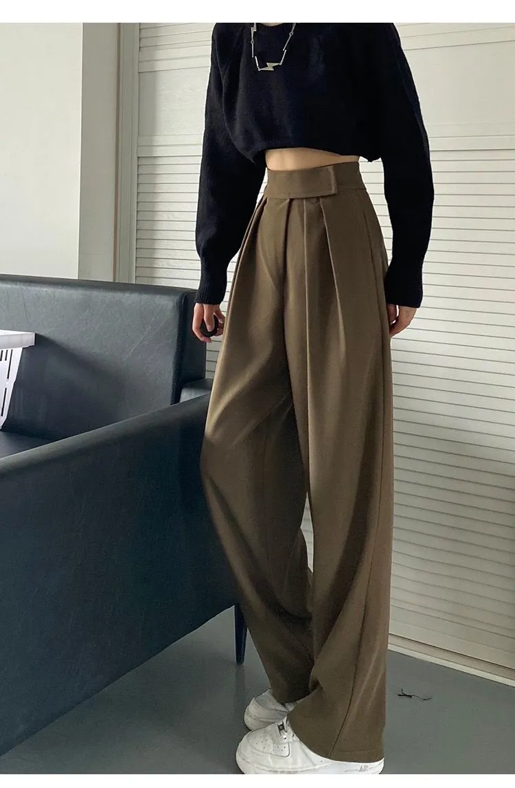 Classic wide leg high waist pants