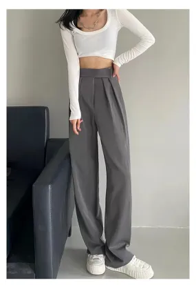 Classic wide leg high waist pants