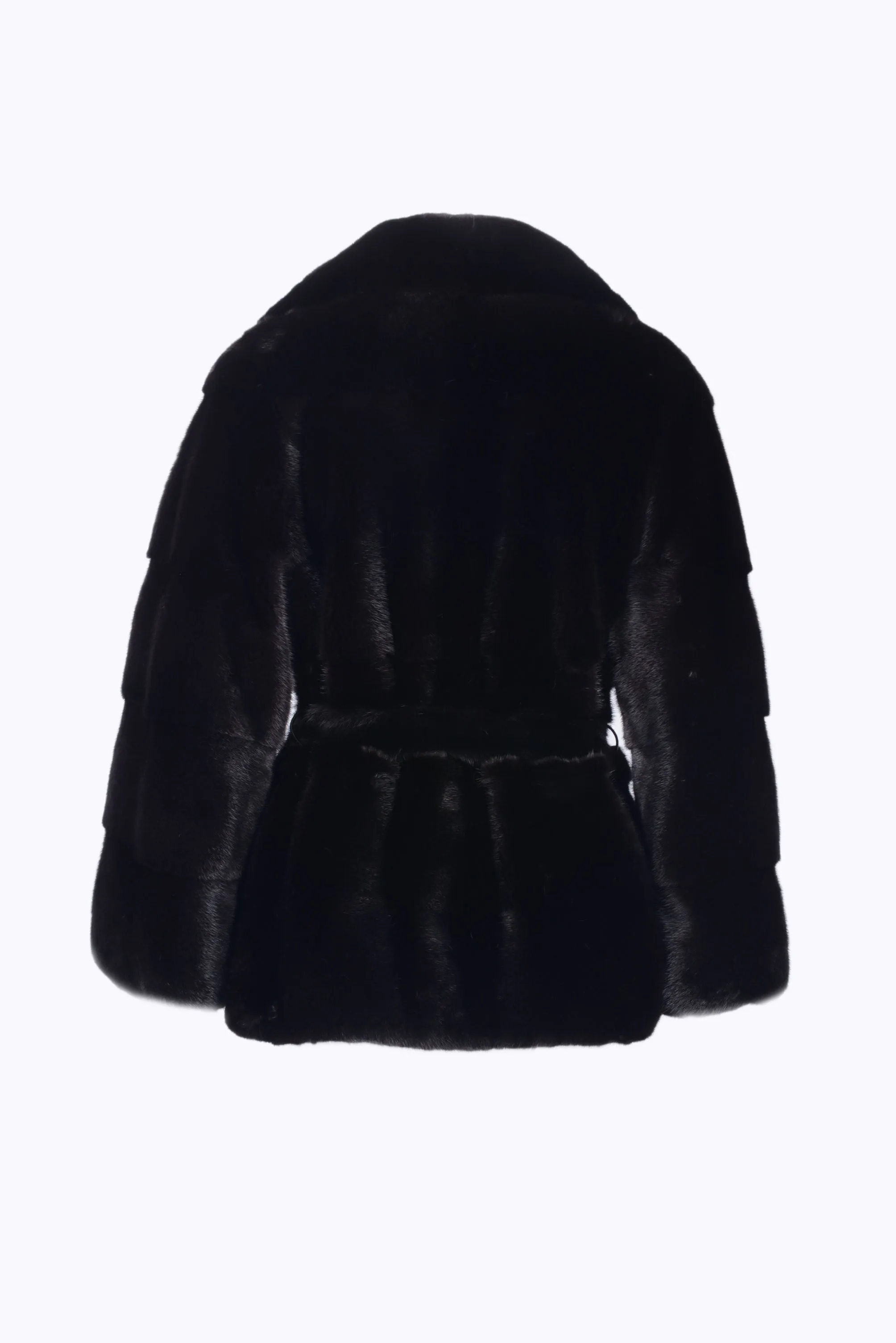 Classy and casual mink fur jacket with english collar