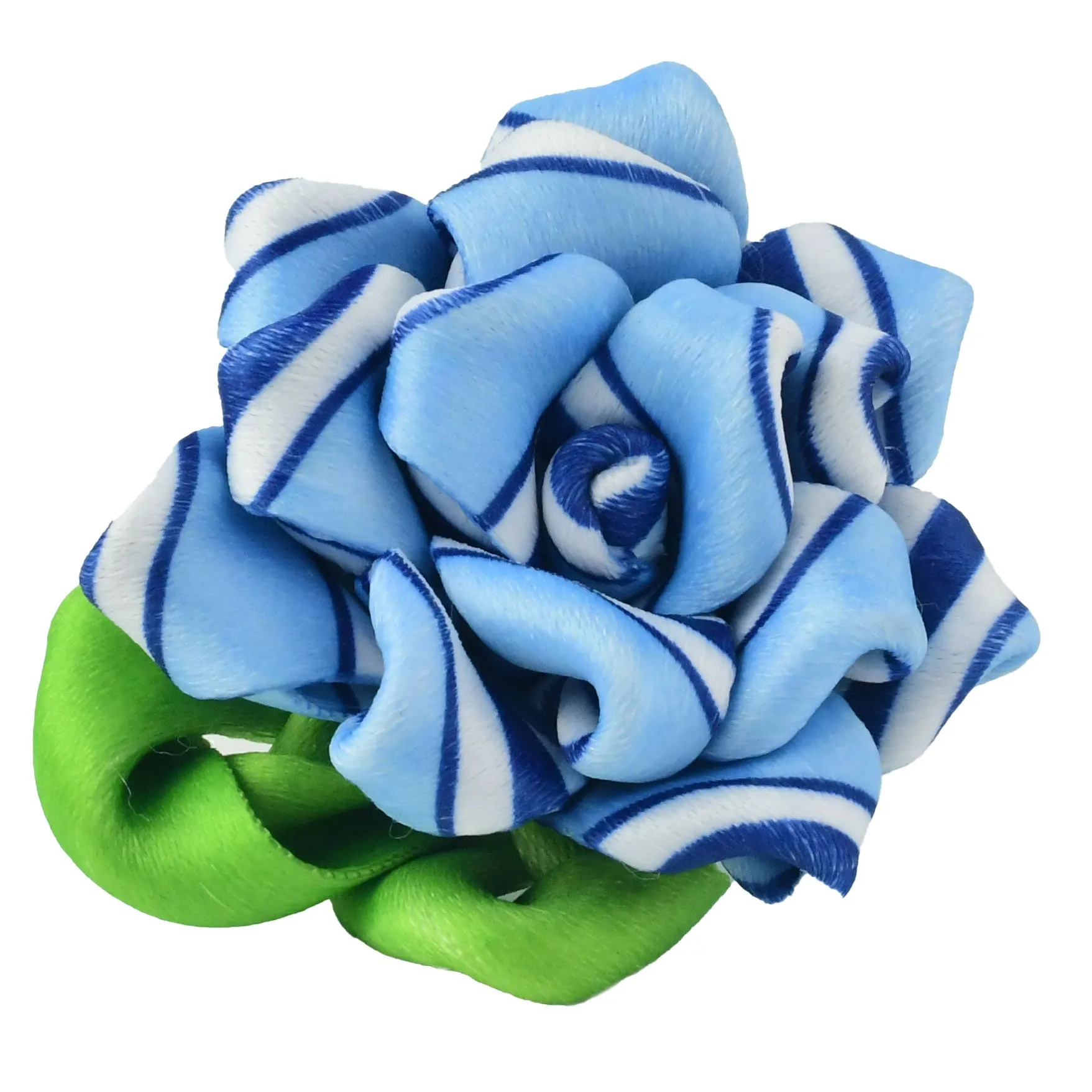 Collar Flower - Blue and White Stripes