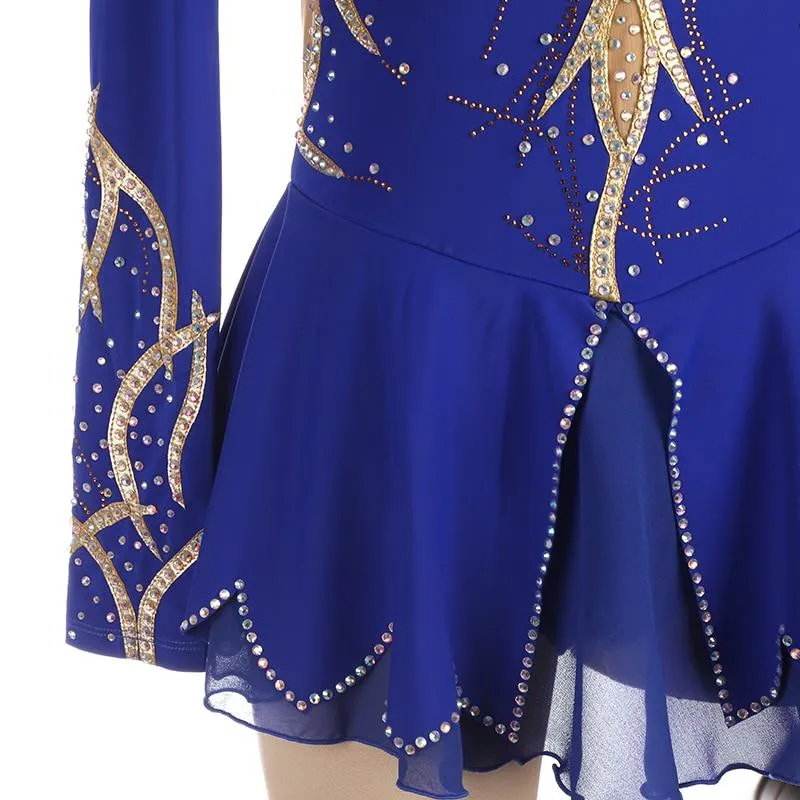 Competition Figure Skating Dress Royal Long Sleeves BSU2020.1803